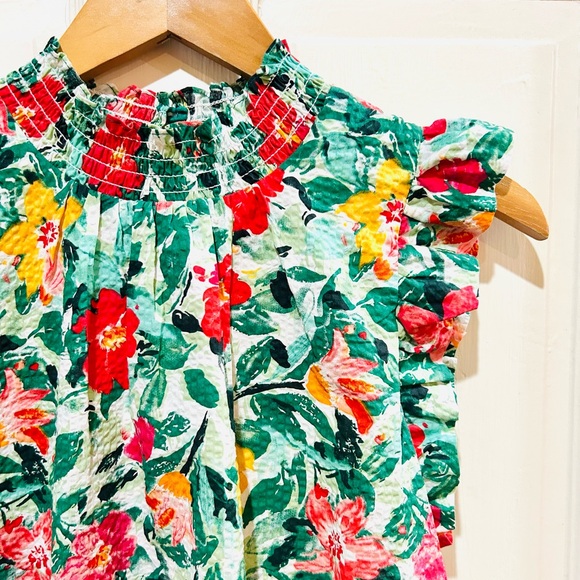 {THML} Floral Print Ruffle Top - Picture 1 of 7